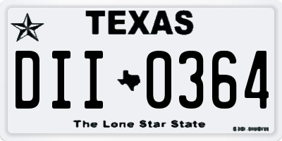 TX license plate DII0364