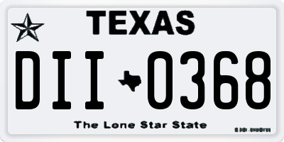 TX license plate DII0368