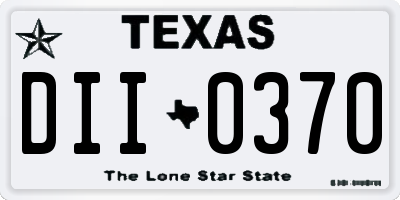 TX license plate DII0370