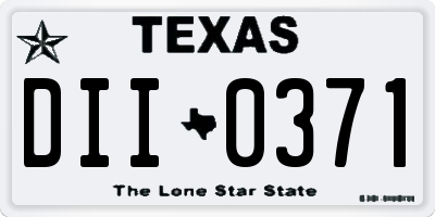 TX license plate DII0371