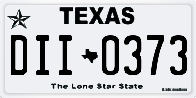 TX license plate DII0373