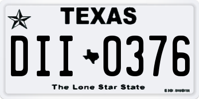 TX license plate DII0376