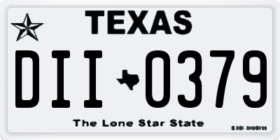 TX license plate DII0379