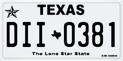 TX license plate DII0381