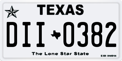 TX license plate DII0382