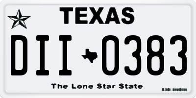 TX license plate DII0383