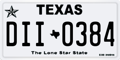 TX license plate DII0384