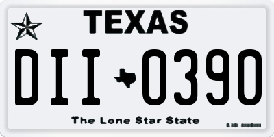 TX license plate DII0390