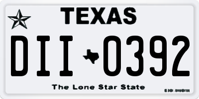 TX license plate DII0392
