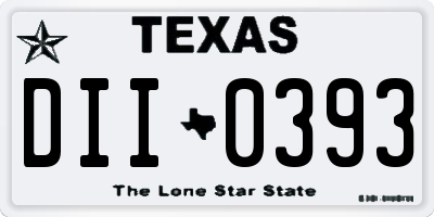 TX license plate DII0393