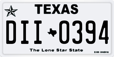 TX license plate DII0394