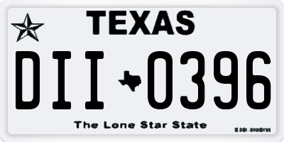 TX license plate DII0396
