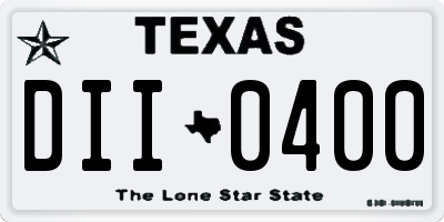 TX license plate DII0400
