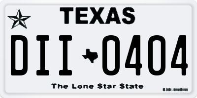 TX license plate DII0404