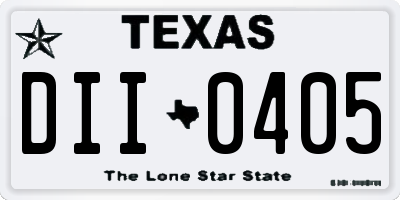 TX license plate DII0405