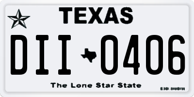 TX license plate DII0406