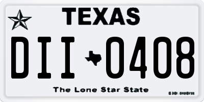 TX license plate DII0408