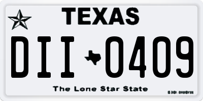 TX license plate DII0409