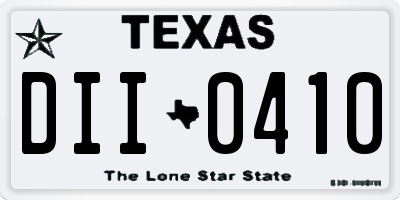 TX license plate DII0410