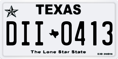 TX license plate DII0413