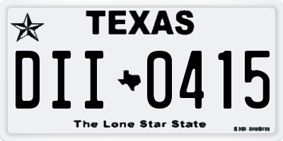 TX license plate DII0415