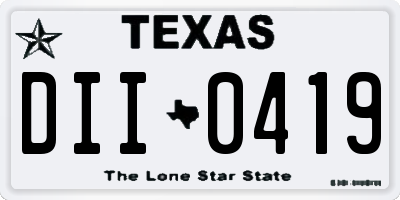 TX license plate DII0419
