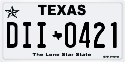 TX license plate DII0421
