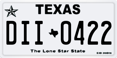 TX license plate DII0422