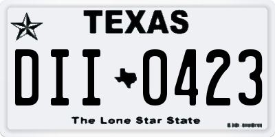 TX license plate DII0423