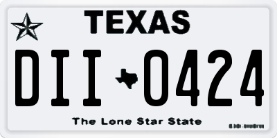 TX license plate DII0424