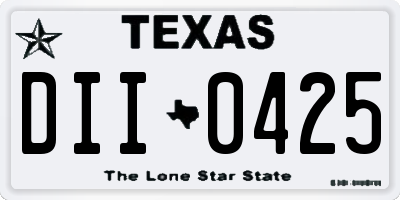 TX license plate DII0425