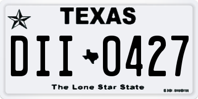 TX license plate DII0427