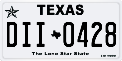 TX license plate DII0428