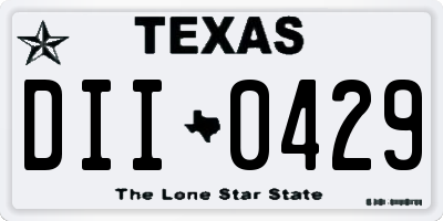 TX license plate DII0429