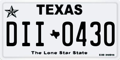 TX license plate DII0430