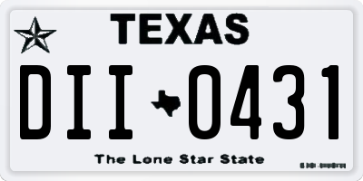 TX license plate DII0431
