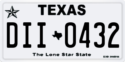 TX license plate DII0432
