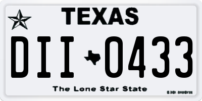 TX license plate DII0433