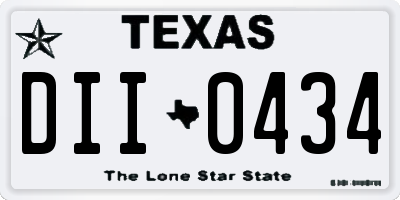 TX license plate DII0434