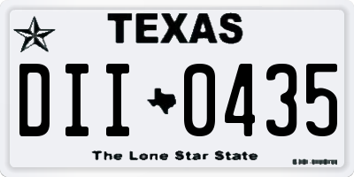 TX license plate DII0435