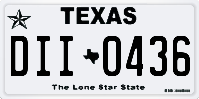 TX license plate DII0436