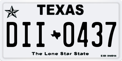 TX license plate DII0437