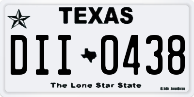 TX license plate DII0438