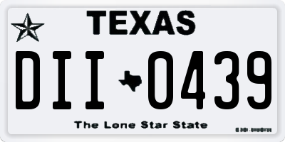 TX license plate DII0439