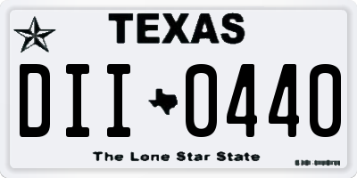 TX license plate DII0440