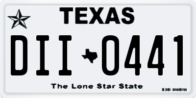 TX license plate DII0441