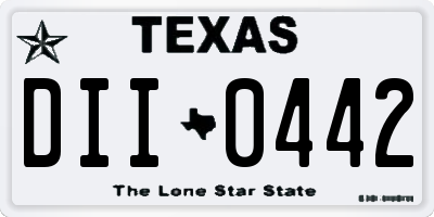 TX license plate DII0442