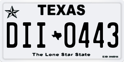 TX license plate DII0443