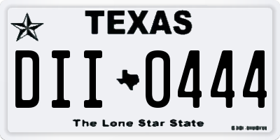 TX license plate DII0444