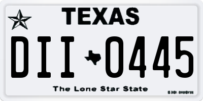 TX license plate DII0445
